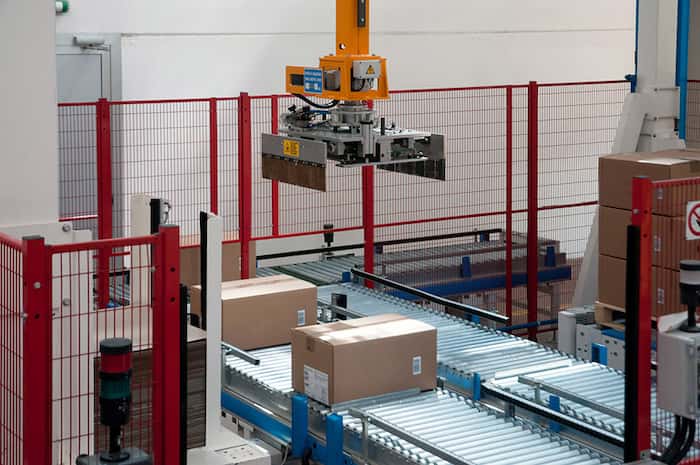 automation roller conveyor box packaging end of line