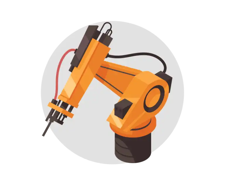 Fanuc articulated robotic arm handling welding